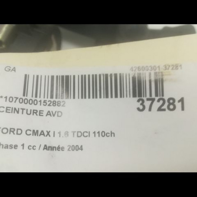 Ceinture avant droite occasion FORD CMAX I Phase 1 09-2003->03-2007 1.6 TDCI 110ch 1466564 4