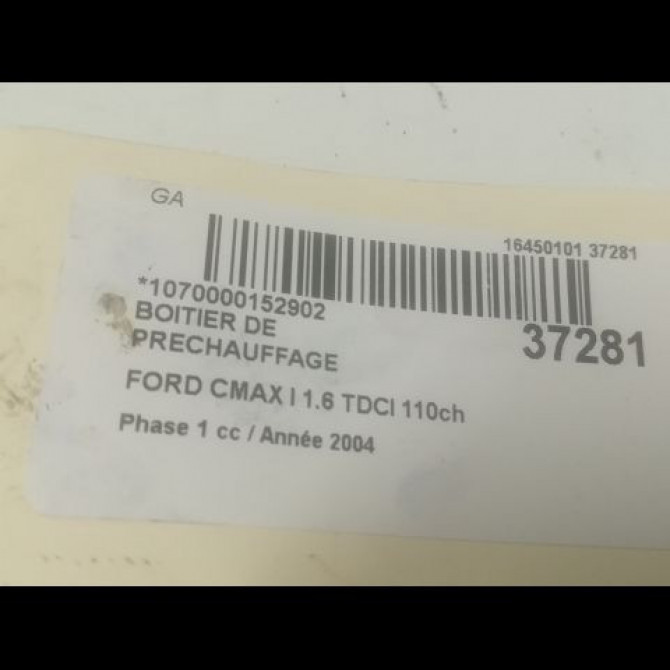 Boitier de préchauffage occasion FORD CMAX I Phase 1 09-2003->03-2007 1.6 TDCI 110ch 1405555 3