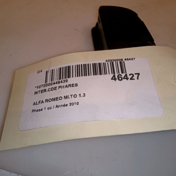 Interrupteur commande de phares occasion ALFA ROMEO MI.TO MI.TO Phase 1 2008-09-01->2016-12-31 1.3 JTDM 95ch 156088864 4
