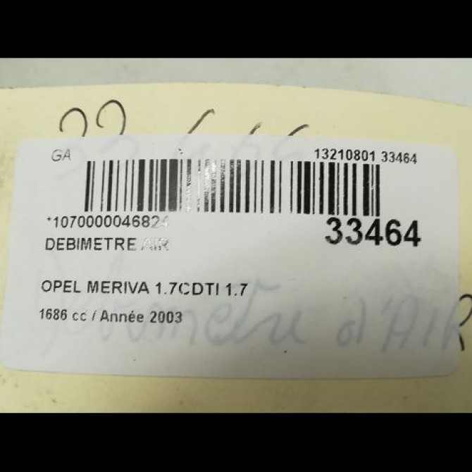 Debimetre air occasion OPEL MERIVA I Phase 1 04-2003->12-2005 1.3 CDTI 70ch 93178050 4