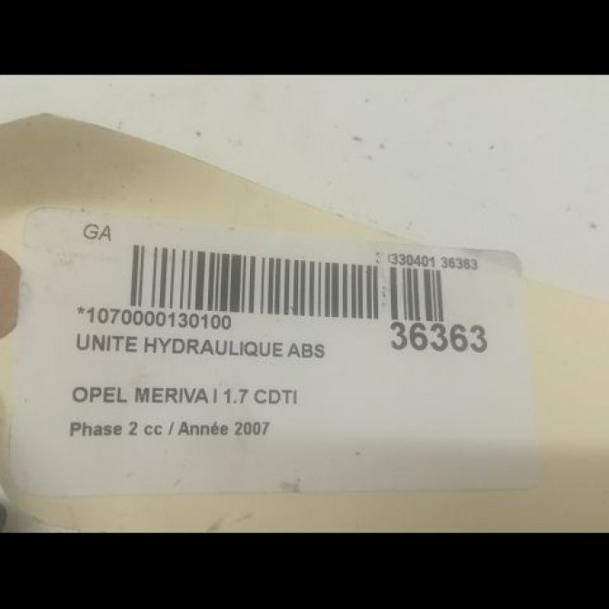 Unité hydraulique ABS occasion OPEL MERIVA I Phase 2 01-2006->09-2010 1.7 CDTI 100ch 93192618 3