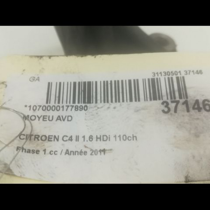 Moyeu avd occasion CITROEN C4 II Phase 1 10-2010->01-2015 1.6 HDi 110ch 1606623580 3