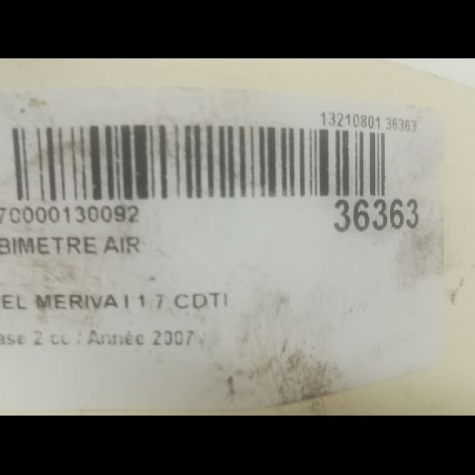 Debimetre air occasion OPEL MERIVA I Phase 2 01-2006->09-2010 1.7 CDTI 100ch 93178050 3