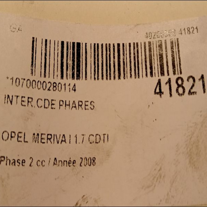 Interrupteur commande de phares occasion OPEL MERIVA I Phase 2 01-2006->09-2010 1.7 CDTI 100ch 9185414 3