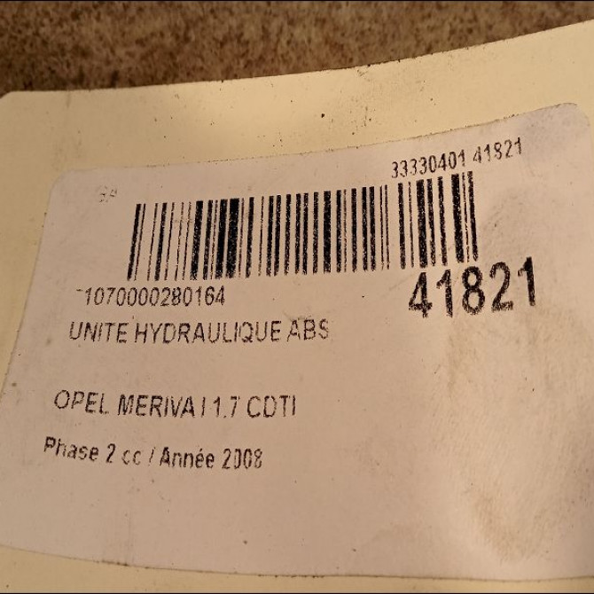 Unité hydraulique ABS occasion OPEL MERIVA I Phase 2 01-2006->09-2010 1.7 CDTI 100ch 93192618 3