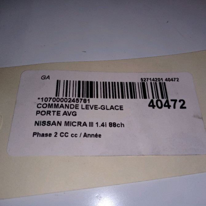 Commande lève-glace porte avant gauche occasion NISSAN MICRA III Phase 1 04-1995->04-1999 1.4i 88ch 25401AX600 3