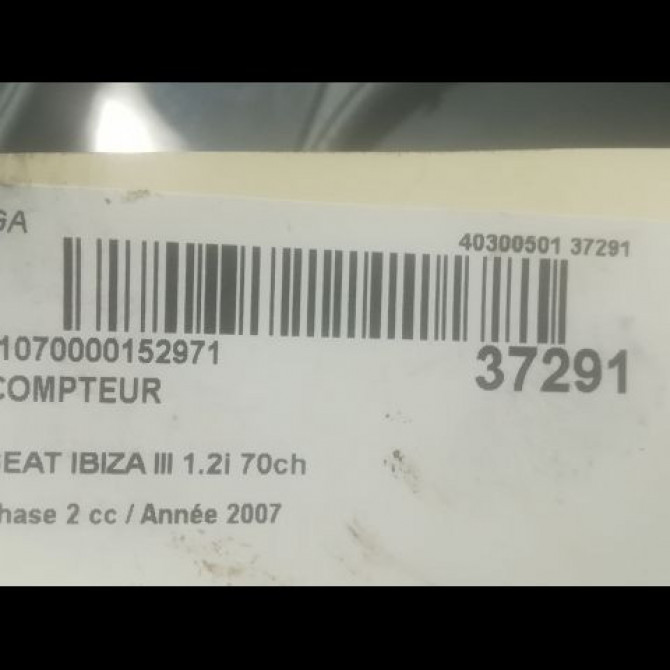 Compteur occasion SEAT IBIZA III Phase 2 03-2006->06-2009 1.2i 70ch 6L0920823XZ02 3