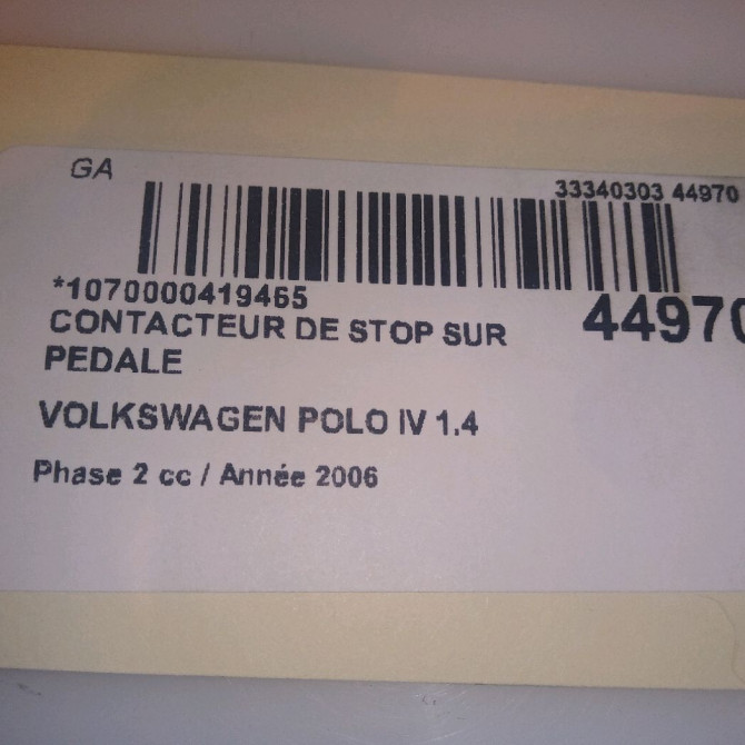 occasion VOLKSWAGEN POLO IV Phase 2 05-2005->09-2009 1.4 TDI 70ch 6Q0927189 4