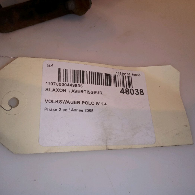 Klaxon  / avertisseur occasion VOLKSWAGEN POLO IV Phase 2 05-2005->09-2009 1.4 TDI 70ch 6Q0951223Q 5