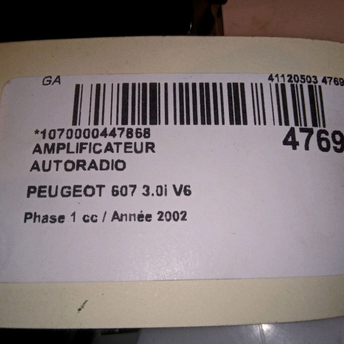 occasion PEUGEOT 607 Phase 1 11-1999->09-2004 3.0i V6 4