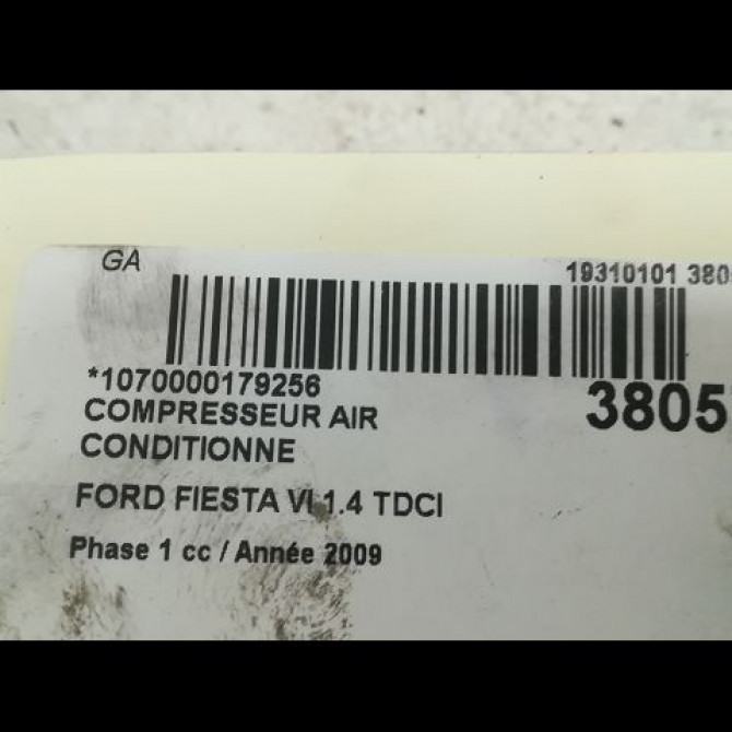 Compresseur air conditionne occasion FORD FIESTA VI Phase 1 10-2008->11-2012 1.4 TDCI 68ch 1767718 4