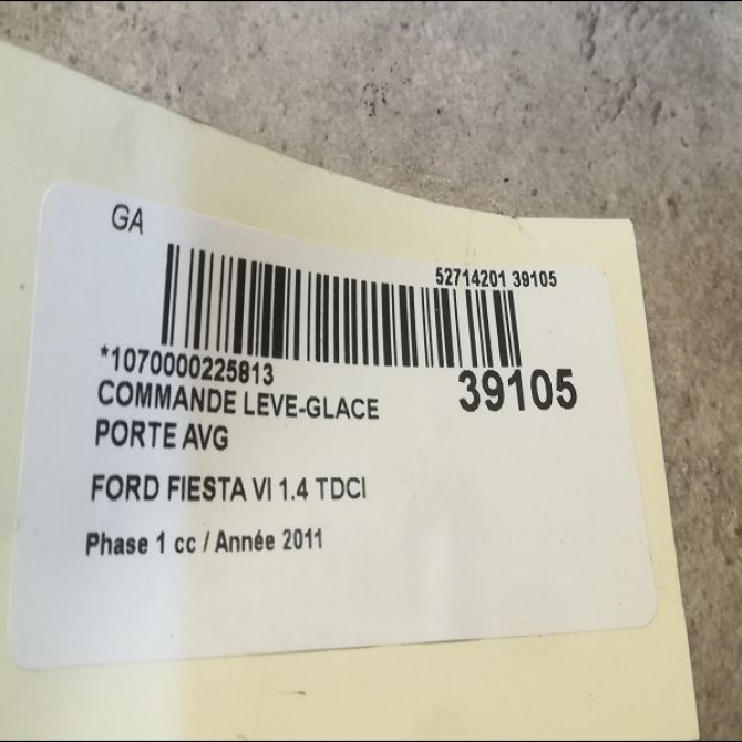 Commande lève-glace porte avant gauche occasion FORD FIESTA VI Phase 1 10-2008->11-2012 1.4 TDCI 70ch 3