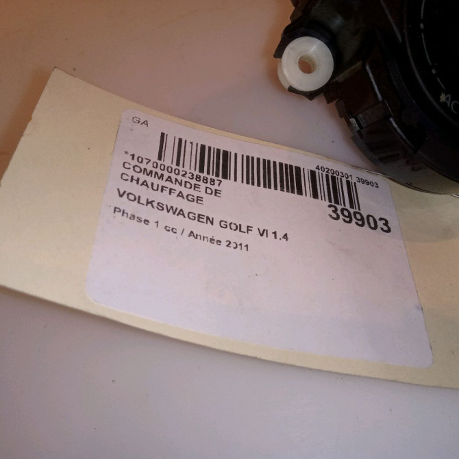 Commande de chauffage occasion VOLKSWAGEN GOLF VI Phase 1 10-2008->04-2013 1.4 TSI 16v 122ch 4