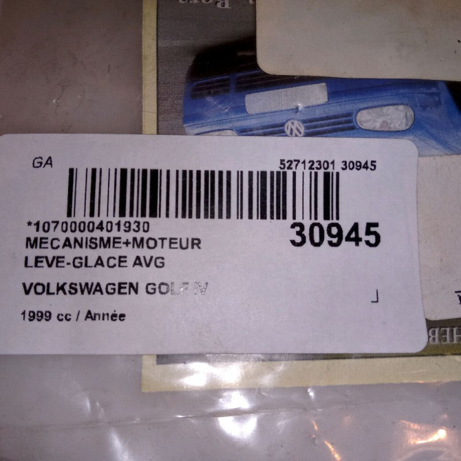 Mecanisme+moteur leve-glace avg occasion VOLKSWAGEN GOLF IV GOLF IV Phase 1 1998-01-01->2005-06-30 3