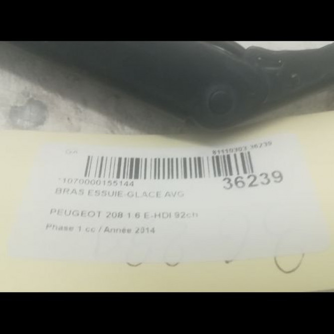 Bras essuie-glace avant gauche occasion PEUGEOT 208 208 Phase 1 2012-03-01->2015-09-30 1.6 E-HDI 92ch 1608393180 2