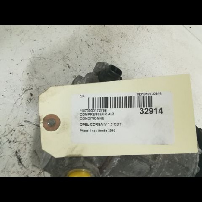 Compresseur air conditionne occasion OPEL CORSA IV Phase 1 09-2006->12-2010 1.3 CDTI 75ch 93190815 3