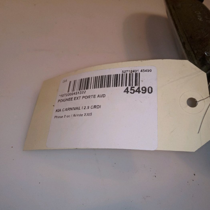 Poignee ext porte avd occasion KIA CARNIVAL I Phase 2 07-2001->06-2006 2.9 CRDI 144ch K53A58410CXX 4