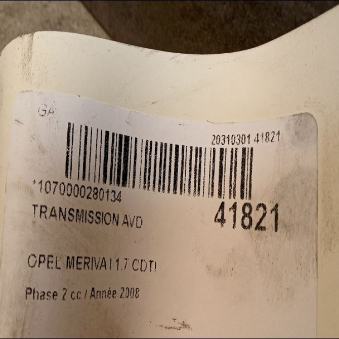 Transmission avant droite occasion OPEL MERIVA I Phase 2 01-2006->09-2010 1.7 CDTI 100ch 13159534 5