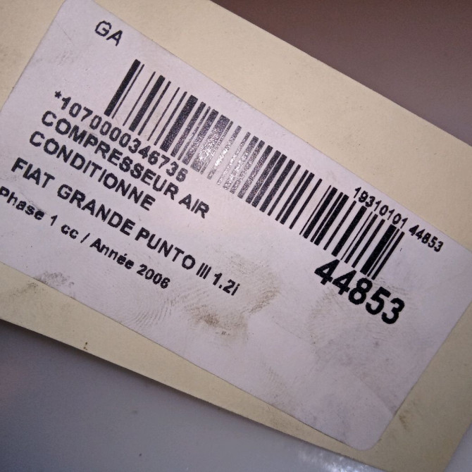 Compresseur air conditionne occasion FIAT GRANDE PUNTO III Phase 1 09-2005->12-2013 1.2i 65ch 71795854 5