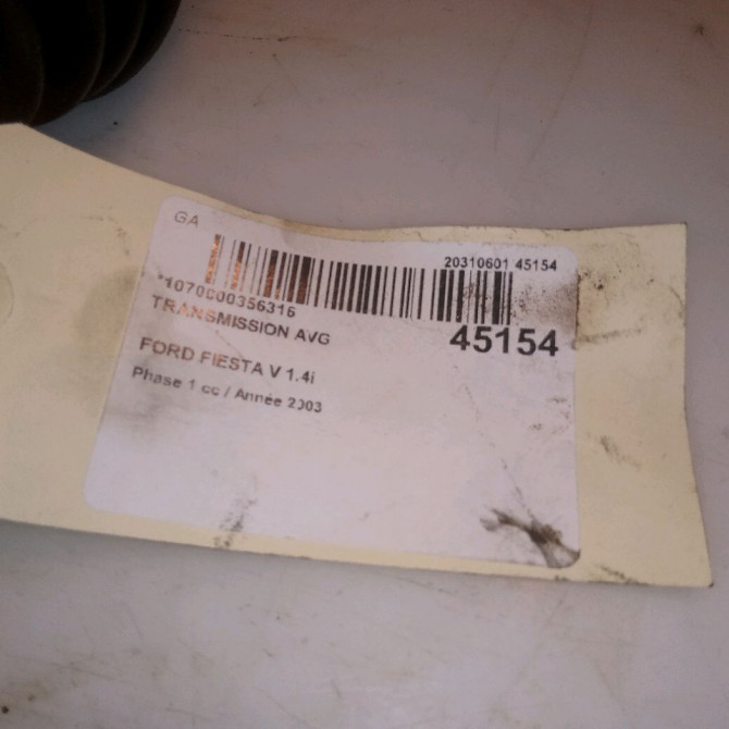 Transmission avant gauche occasion FORD FIESTA V Phase 1 09-2002->10-2005 1.4i 1493223 5