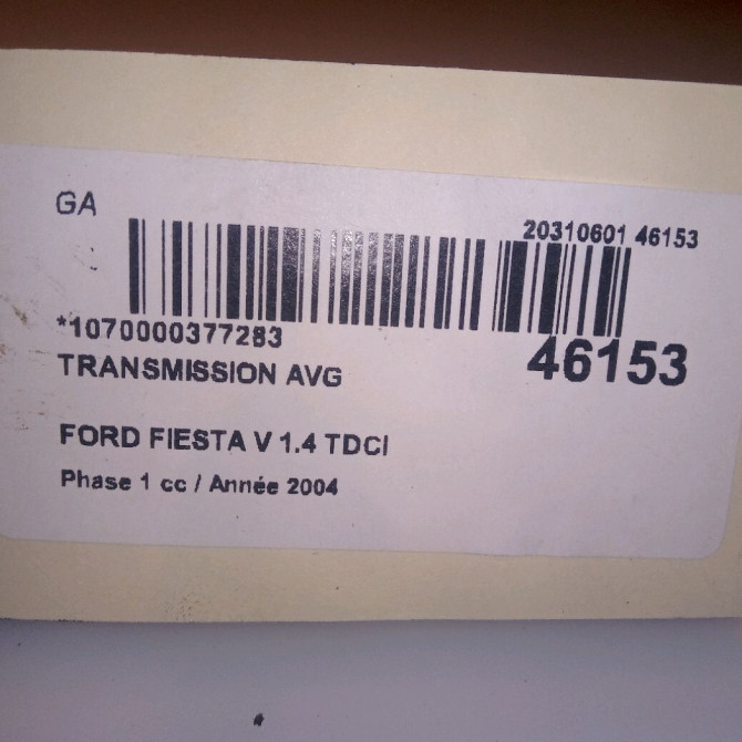 Transmission avant gauche occasion FORD FIESTA V Phase 1 09-2002->10-2005 1.4 TDCI 1493223 3