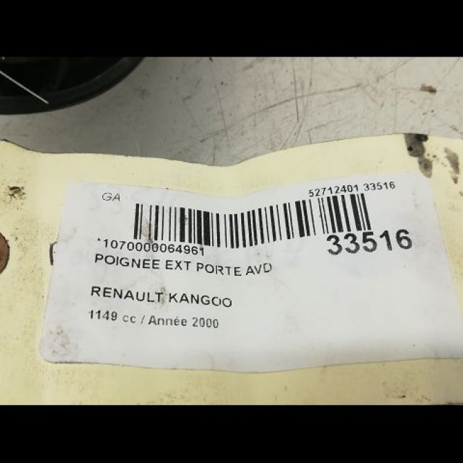 Poignee ext porte avd occasion RENAULT KANGOO I Phase 1 09-1997->06-2003 1.2i 8v 60ch 7700354479 4