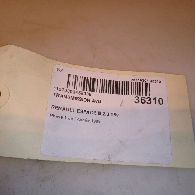 Transmission avant droite occasion RENAULT ESPACE III Phase 1 12-1996->09-2002 2.0 16v 8200029470 5