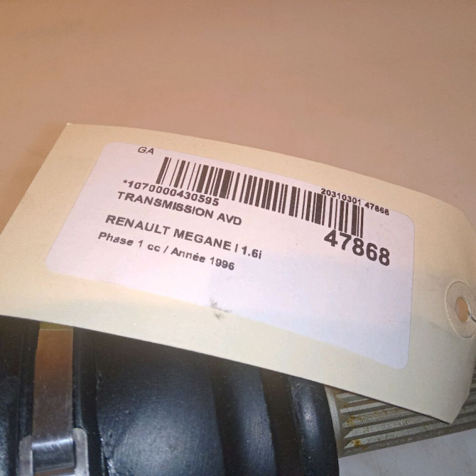 Transmission avant droite occasion RENAULT MEGANE I Phase 1 11-1995->03-1999 1.6i 7701468841 5