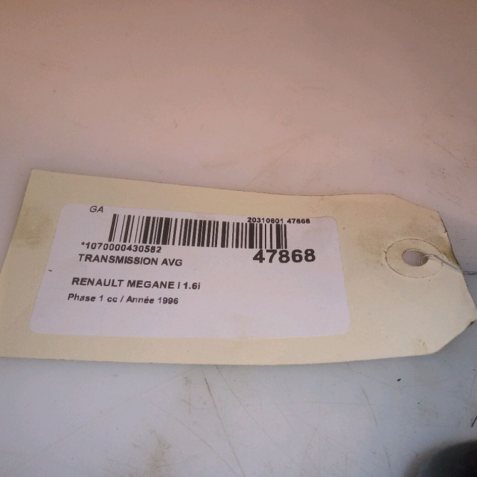 Transmission avant gauche occasion RENAULT MEGANE I Phase 1 11-1995->03-1999 1.6i 7701468837 5
