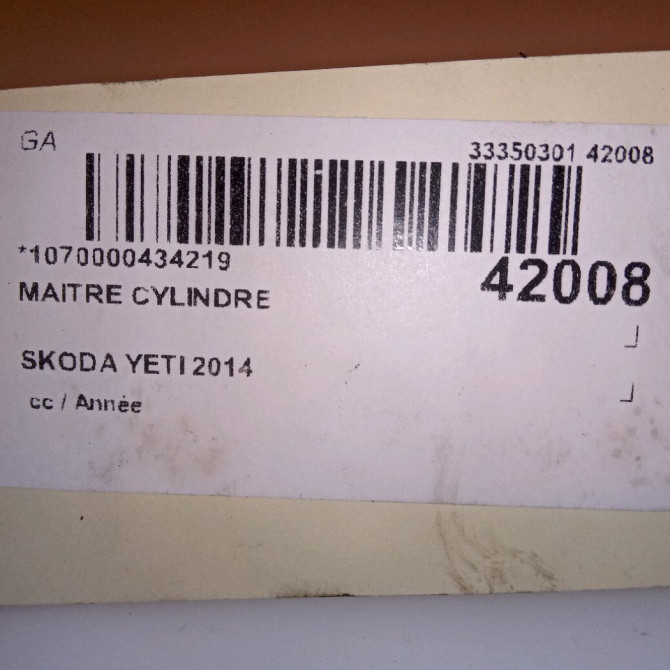 Maitre cylindre occasion SKODA YETI 1K1614019K 4
