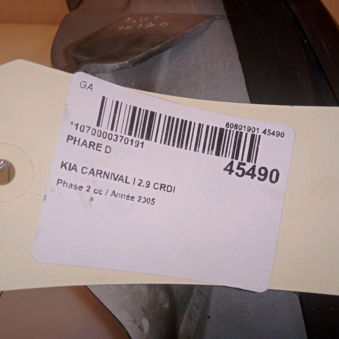 Phare droit occasion KIA CARNIVAL I Phase 2 07-2001->06-2006 2.9 CRDI 144ch K54E51030A 4