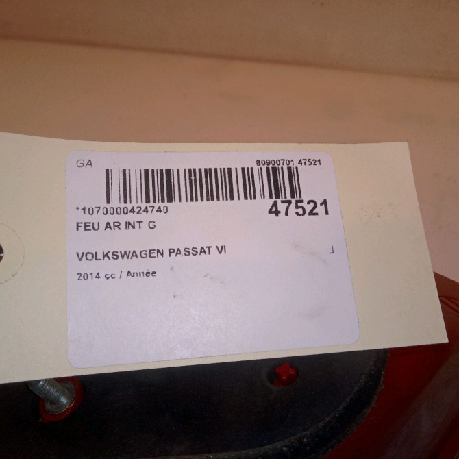 Feu arrière interieur gauche occasion VOLKSWAGEN PASSAT VI Phase 1 BREAK 10-2010->04-2015 3AF945307E 4
