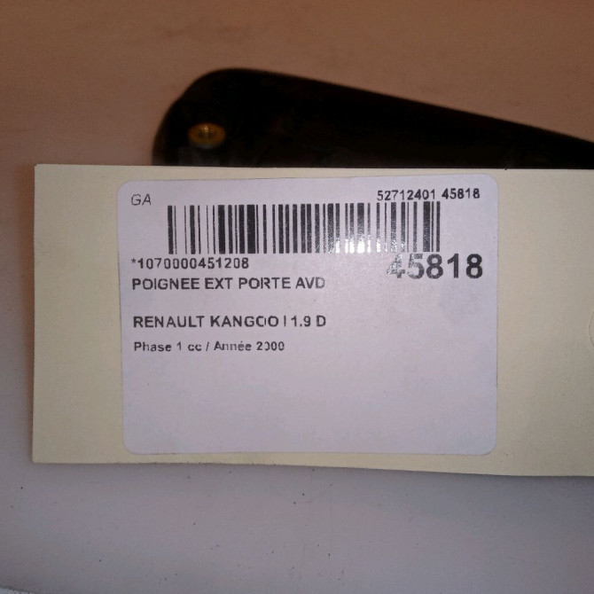 Poignee ext porte avd occasion RENAULT KANGOO I Phase 1 09-1997->06-2003 1.9 D 55ch 7700354479 4