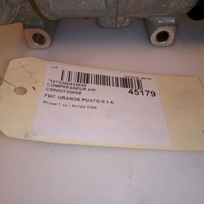 Compresseur air conditionne occasion FIAT GRANDE PUNTO III Phase 1 09-2005->12-2013 1.4i 77ch 71795854 7