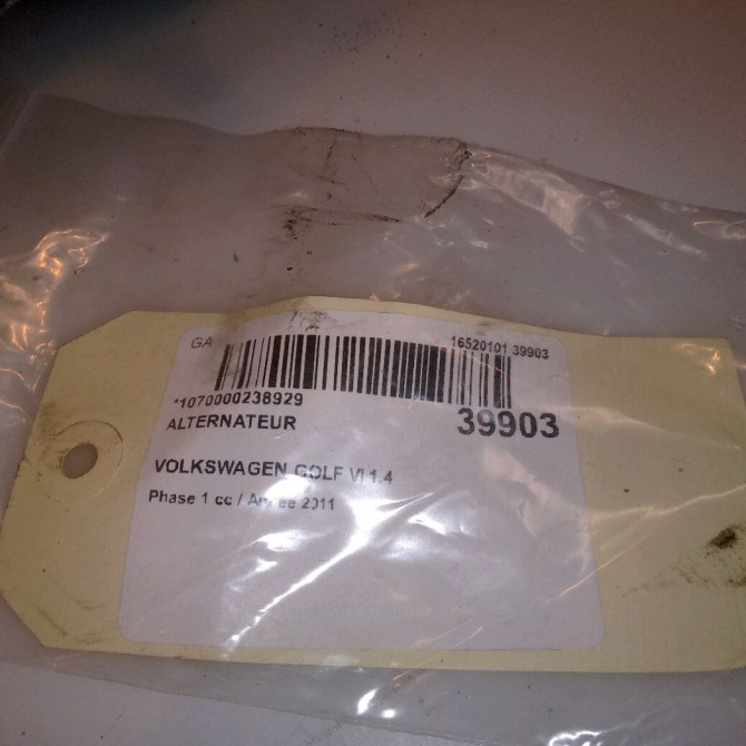 Alternateur occasion VOLKSWAGEN GOLF VI Phase 1 10-2008->04-2013 1.4 TSI 16v 122ch 36903024H 7