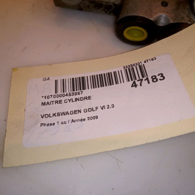 Maitre cylindre occasion VOLKSWAGEN GOLF VI Phase 1 10-2008->04-2013 2.0 TDI 110ch 1K1614019K 5