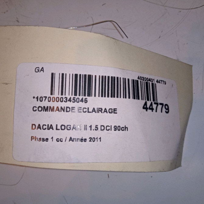 Commande eclairage occasion DACIA LOGAN I Phase 2 MVC 10-2008->01-2013 6001551361 4