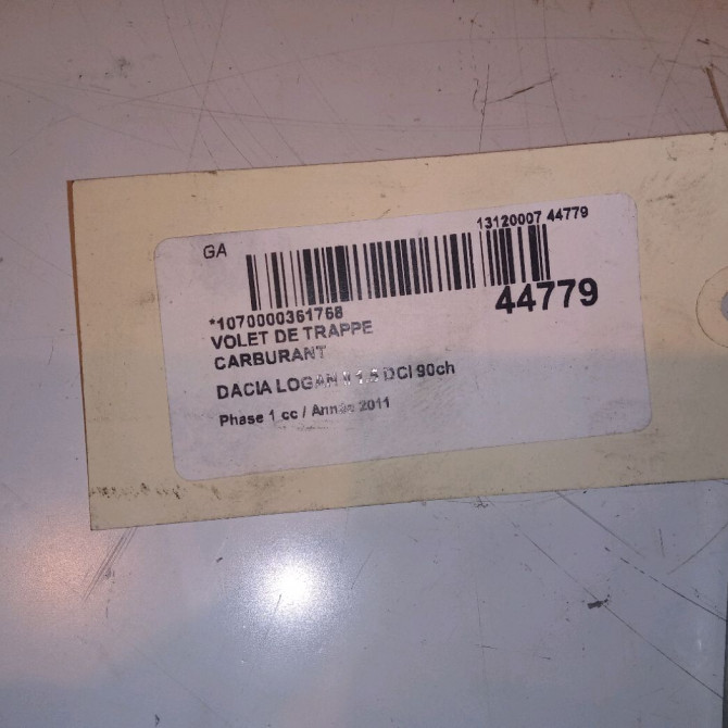 Volet de trappe carburant occasion DACIA LOGAN I Phase 2 MVC 10-2008->01-2013 788300255R 3