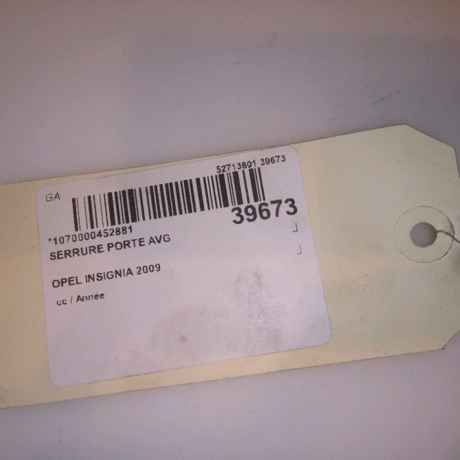 Serrure porte avg occasion OPEL INSIGNIA 6
