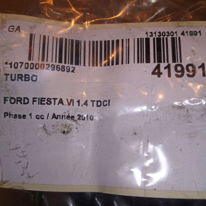 Turbo occasion FORD FIESTA VI Phase 1 10-2008->11-2012 1.4 TDCI 68ch 1488986 7