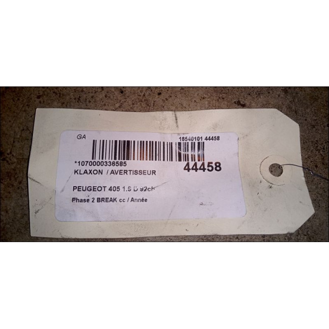 Klaxon  / avertisseur occasion PEUGEOT 405 Phase 1 04-1995->04-1999 1.9 D 92ch 623680 2