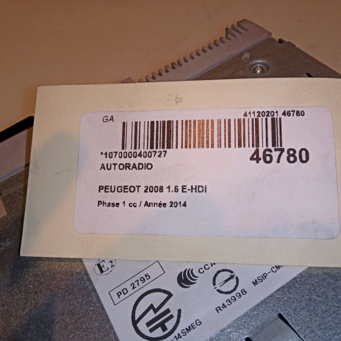 Autoradio occasion PEUGEOT 2008 Phase 1 01-2013->... 1.6 E-HDI 92ch 6