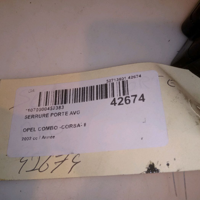 Serrure porte avg occasion OPEL COMBO -CORSA- II Phase 1 01-2002->07-2004 13203901 5