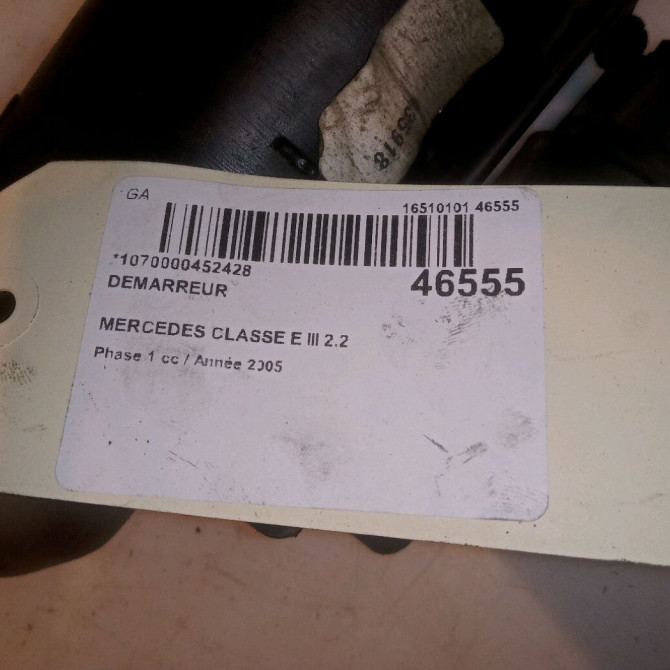 Démarreur occasion MERCEDES CLASSE E III Phase 1 03-2002->06-2006 2.2 CDI 16v 120ch 5