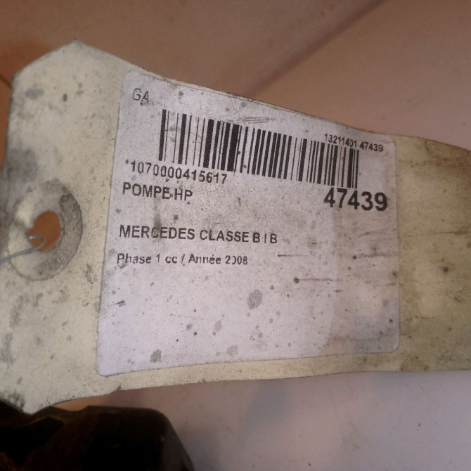Pompe hp occasion MERCEDES CLASSE B I Phase 1 06-2005->04-2008 B 180 CDI 6