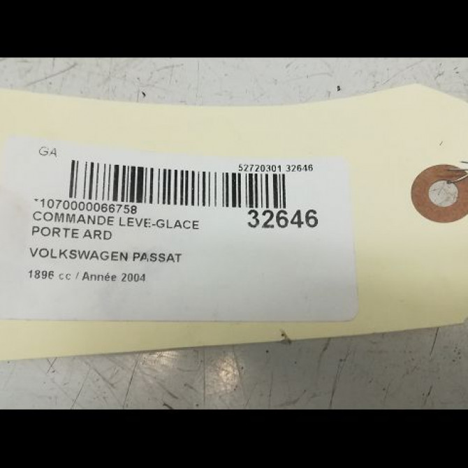Commande leve-glace porte arrière droite occasion VOLKSWAGEN PASSAT IV Phase 2 10-2000->03-2005 1.9 TDI 100ch 3B0959855B01C 4