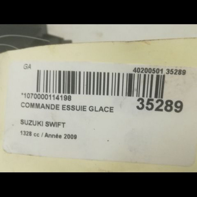 Commande essuie glace occasion SUZUKI SWIFT III Phase 1 03-2005->09-2011 1.3i 90ch 3731062J31 3