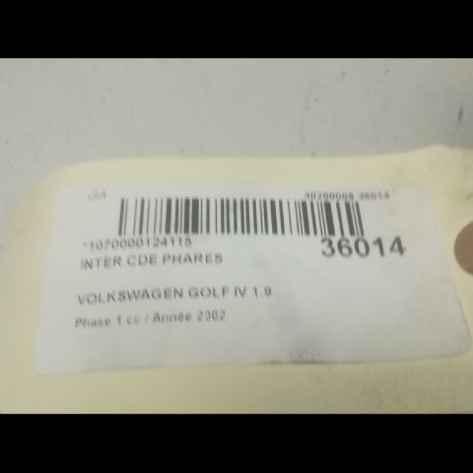 Interrupteur commande de phares occasion VOLKSWAGEN GOLF IV GOLF IV Phase 1 1998-01-01->2005-06-30 1.9 TDI 100ch 1C094153120H 3