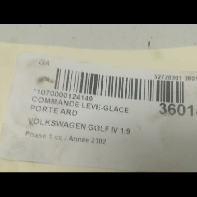 Commande leve-glace porte arrière droite occasion VOLKSWAGEN GOLF IV GOLF IV Phase 1 1998-01-01->2005-06-30 1.9 TDI 100ch 3B0959855B01C 3