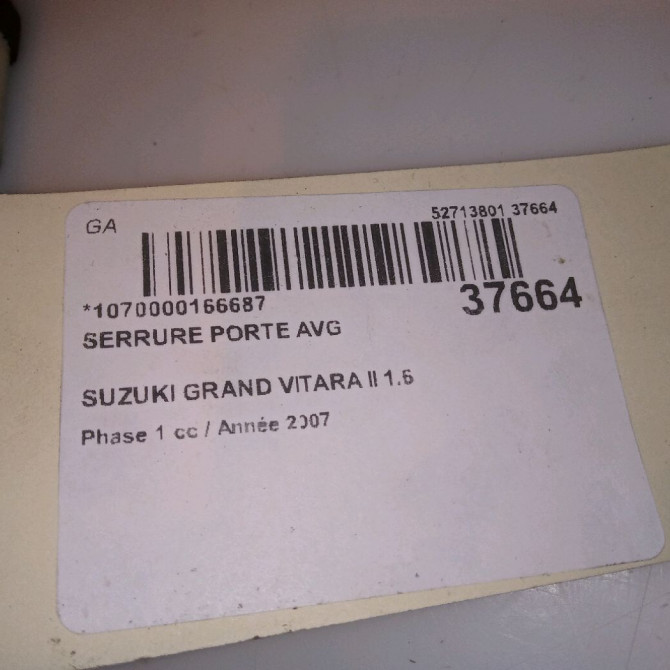 Serrure porte avg occasion SUZUKI GRAND VITARA II Phase 1 09-2005->09-2009 1.6 VVT 106ch 8225065J25 4